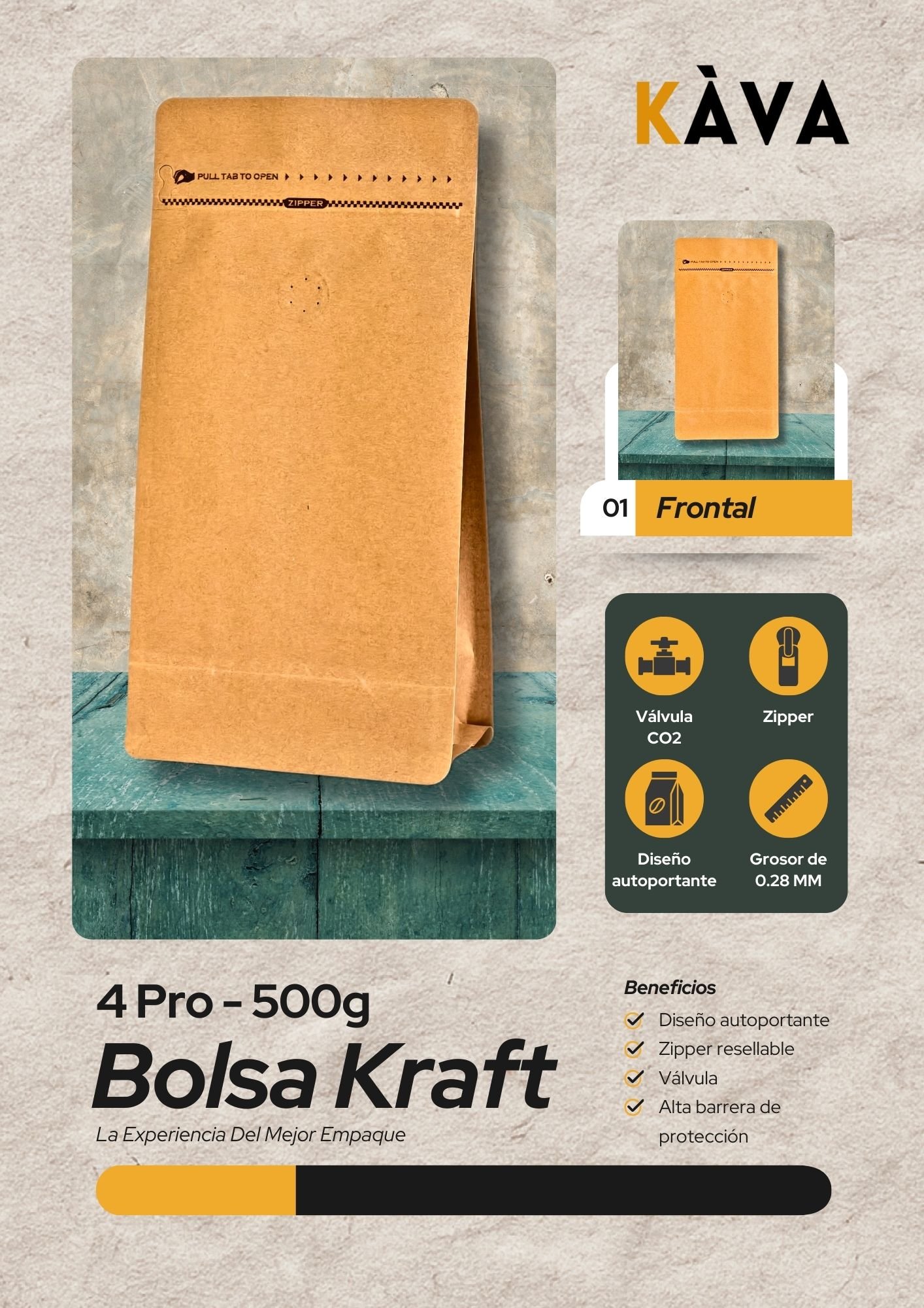 Bolsa Kraft de 500g