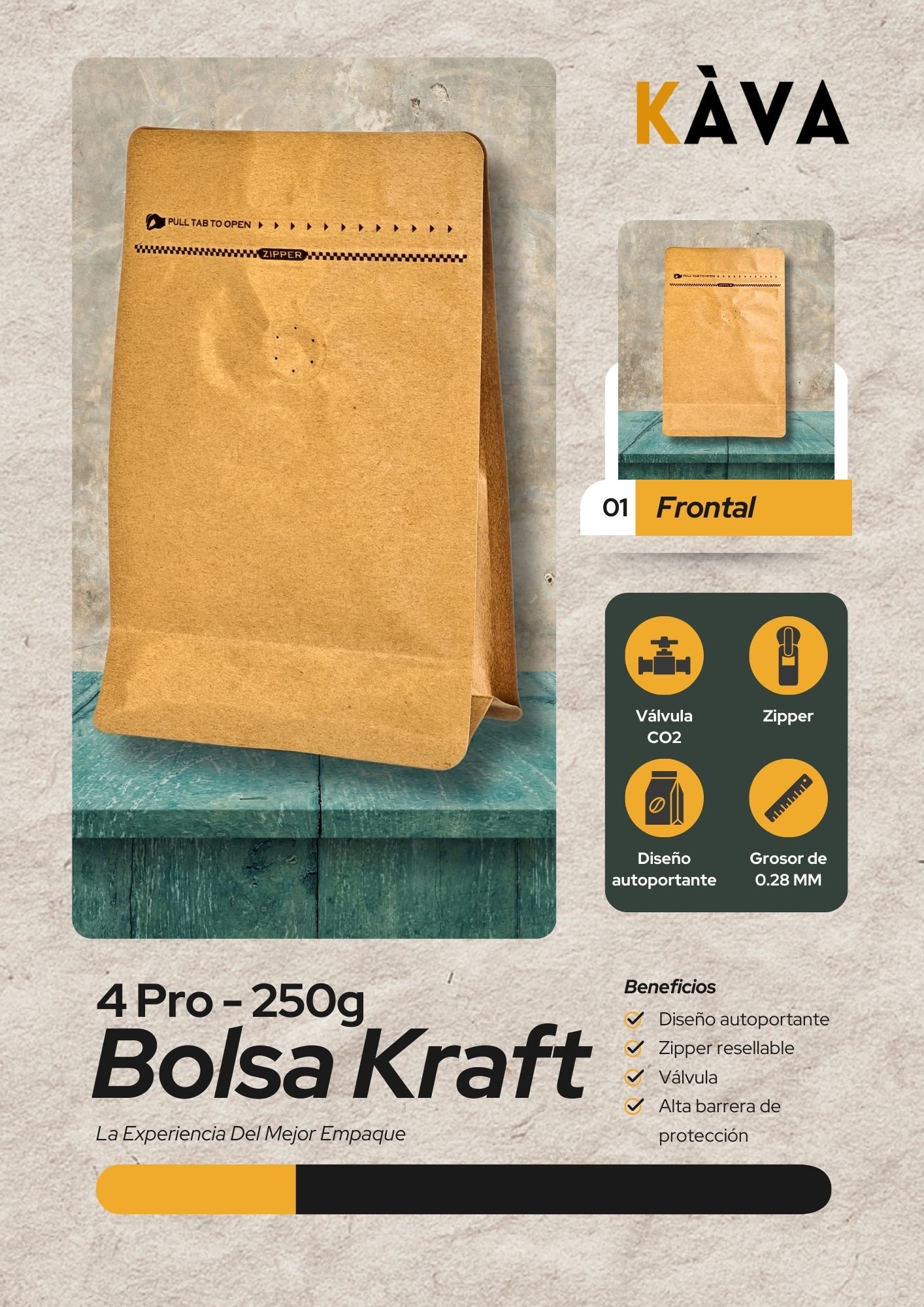 Bolsa Kraft de 250g